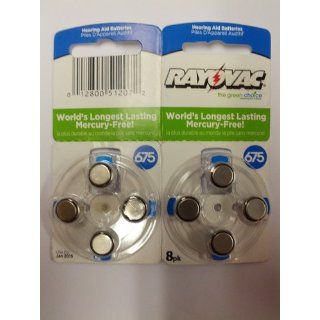 Rayovac Size 675 Mercury Free Hearing Aid Battery, L675ZA 8ZM, 8 Pack Health & Personal Care