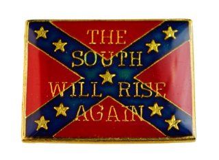 Confederate Flag "The South Will Rise Again" 1 inch hat or lapel pin D26 Jewelry