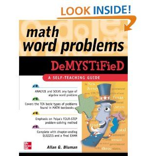 Math Word Problems Demystified eBook Allan G. Bluman Kindle Store