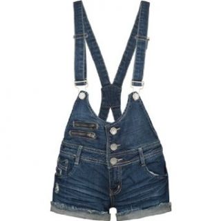 ALMOST FAMOUS Denim Overall Womens Shorts