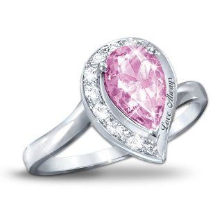 Pink Topaz Women's Journey Ring Love Always by The Bradford Exchange Jewelry
