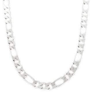 Silver 11mm Flat Figaro 20 Inch Necklace Chain Necklaces Jewelry
