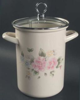 Pfaltzgraff Tea Rose Asparagus Pot & Lid with Metal Steamer, Fine China Dinnerwa