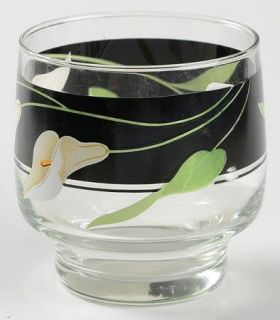 Sango Black Lilies (Quadrille) 8 Oz Glassware Old Fashioned, Fine China Dinnerwa