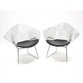 Wire Diamond Chairs (set Of 2)