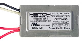 Hatch RS1280M Electrical Transformer, 12V/120V 80W Electronic
