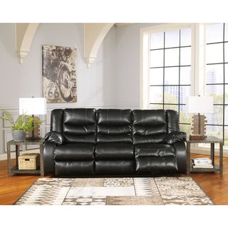 Signature Design By Ashley Linebacker Durablend Black Reclining Power Sofa