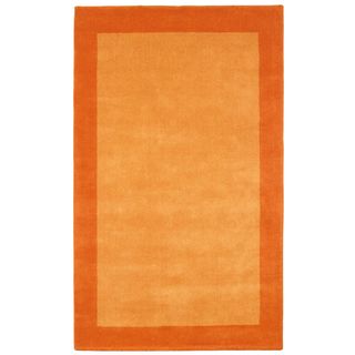 Orange Border Pulse 5x8 foot Hand Tufted Wool Rug