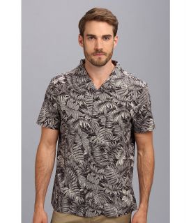 Denim & Leathers by Andrew Marc Camo Palm S/S Casual Shirt Mens Clothing (Black)
