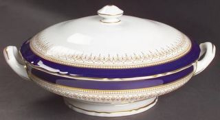 Royal Worcester Regency Blue (White) Round Covered Vegetable, Fine China Dinnerw