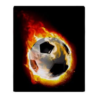  Soccer Fire Ball Blanket