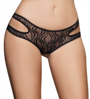 Dreamgirl 1394 Swirl Stretch Mesh Strappy Panty With Open Back