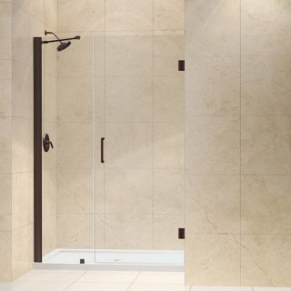 Dreamline SHDR2049721006 Frameless Shower Door, 49 to 50 Unidoor Hinged, Clear 3/8 Glass Oil Rubbed Bronze