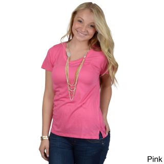Hailey Jeans Co Hailey Jeans Co. Juniors Short sleeve Scoop Neck Tee Pink Size S (1  3)
