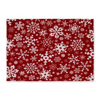  Christmas Red Snowflakes 5x7Area Rug