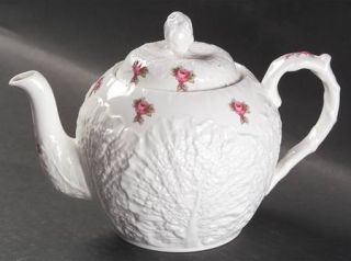 Spode Bridal Rose (No Gold Trim) Teapot & Lid, Fine China Dinnerware   Savoy Sha
