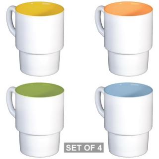  Vintage Ampersand Stackable Mug Set (4 mugs)