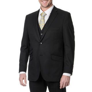 Perry Ellis Mens Slim Fit Black Suit Separate Blazer
