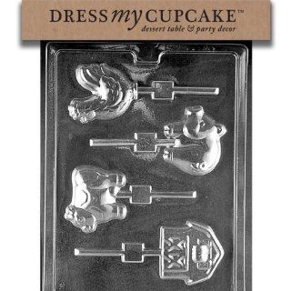 Dress My Cupcake Chocolate Candy Mold, Farm Animal Lollipops Candy Making Molds Kitchen & Dining