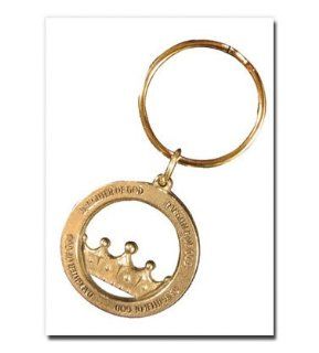 Daughter of God Theme Keychain  Gold Key Ring with Crown in the Middle and "Daughter of God" Engraved Around the Edge  Great Keychain for Any Girl  Help Your Children to Remember That They Are Daughters of God  Make a Neat Gift for Any Young Woma