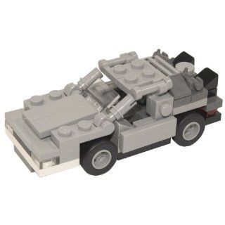 Delorean Time Traveling Vehicle with Assembly Instructions  Made with Lego Brand Building Bricks and Accessories