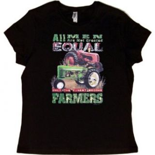 JUNIORS T SHIRT  RED   LARGE   Not All Men Are Created Equal Only the Finest Become Farmers   Farming Tractor Clothing