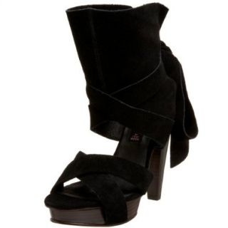 STEVEN by Steve Madden Women's Desyre Ankle Wrap Platform Sandal,Black Suede,5.5 M US Shoes