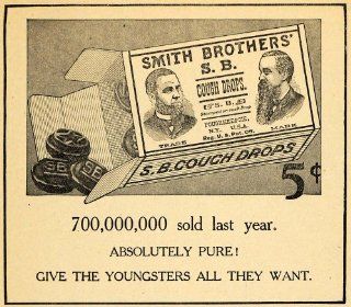 1917 Ad Smith Brothers Cough Drops Health Care Illness   Original Print Ad  