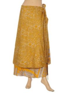 Wrap Around Indian Clothes Waist Printed Silk Long Wrap Around Skirt World Apparel Clothing
