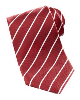 Armani Collezioni Contrast Striped Silk Tie, Red