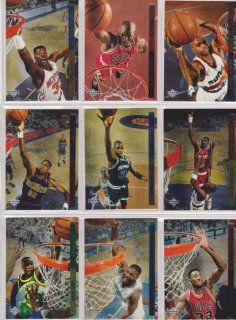 1994 95 Upper Deck Basketball Behind The Glass Insert Set (Michael Jordan) (Charles Barkley) (Patrick Ewig) (Hakeem Olajuwon) (Shaquille O'Neal)(Dikembe Mutombo) (Scottie Pippen) (Larry Johnson) (Shawn Kemp) (Chris Webber) (John Starks) (Kevin Willis) 