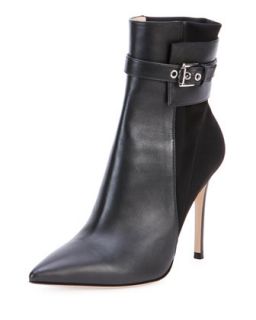 Gianvito Rossi Leather Stretch Back Ankle Boot, Black
