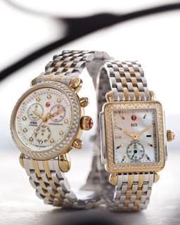 MICHELE Deco Watch, Bracelet Strap, Diamond Watch & Two Tone Bracelet Strap