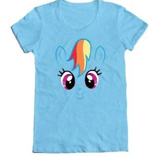 Mighty Fine Women's My Little Pony Rainbow Dash Big Face T Shirt Clothing