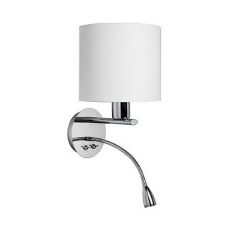 Dainolite Lighting 9 in W 1 Light Polished Chrome Arm Hardwired/Plug In Wall Sconce