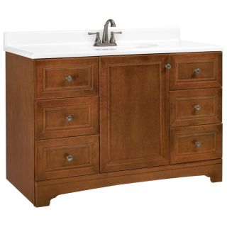 ESTATE by RSI Wheaton 48 in x 21 in Chestnut Traditional Bathroom Vanity