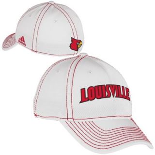 adidas Louisville Cardinals Wordmark Structured Flex Hat   White