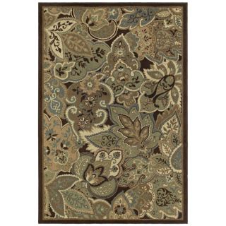 Shaw Living Marrakech 5 ft 3 in x 7 ft 10 in Rectangular Brown Floral Area Rug