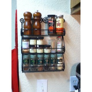 Spectrum Wall Mountable Black Scroll Spice Rack Kitchen & Dining