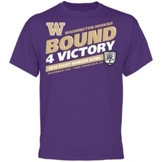 Washington Huskies 2013 Fight Hunger Bowl Bound 4 Victory T Shirt   Purple
