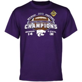 Kansas State Wildcats 2013 Buffalo Wild Wings Bowl Champions T Shirt   Purple