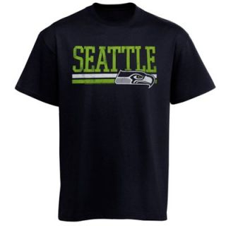 Seattle Seahawks Horizontal Font T Shirt   Blue
