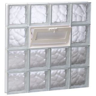 REDI2SET 38 in x 28 in Wavy Glass Pattern Series Frameless Replacement Glass Block Window