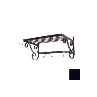 Grace Collection 24 1/2 in x 13 in Satin Black Rectangle Pot Rack