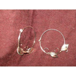 Sterling Silver Calla Lily Hoop Earrings Jewelry