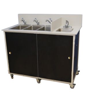 MONSAM Black Quadruple Basin Stainless Steel Portable Sink