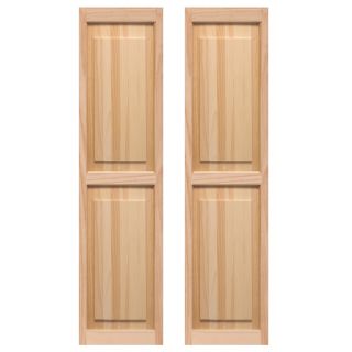 Pinecroft 2 Pack Unfinished Raised Panel Wood Exterior Shutters (Common 63 in x 15 in; Actual 63 in x 15 in)