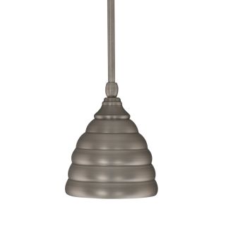 Brooster 6 in W Brushed Nickel Mini Pendant Light with Textured Shade