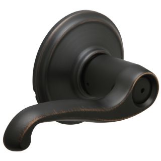 Schlage Flair Aged Bronze Push Button Lock Residential Privacy Door Lever