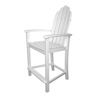 POLYWOOD White Recycled Plastic Casual Adirondack Chair